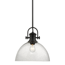  3118-L BLK-SD - Hines 1-Light Pendant in Matte Black with Seeded Glass